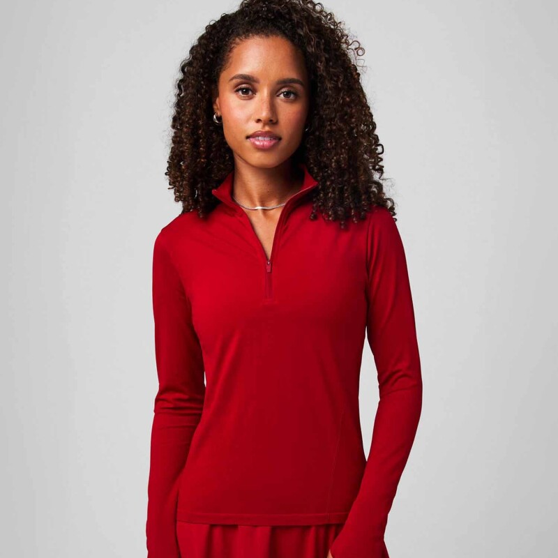 Top Feather Tech+ Half-Zip Top Mujer Holly Berry