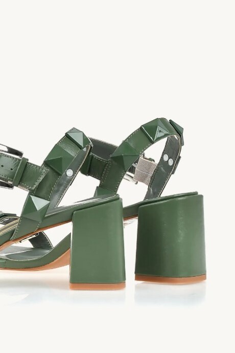 Sandalia taco medio Milano Verde Oliva