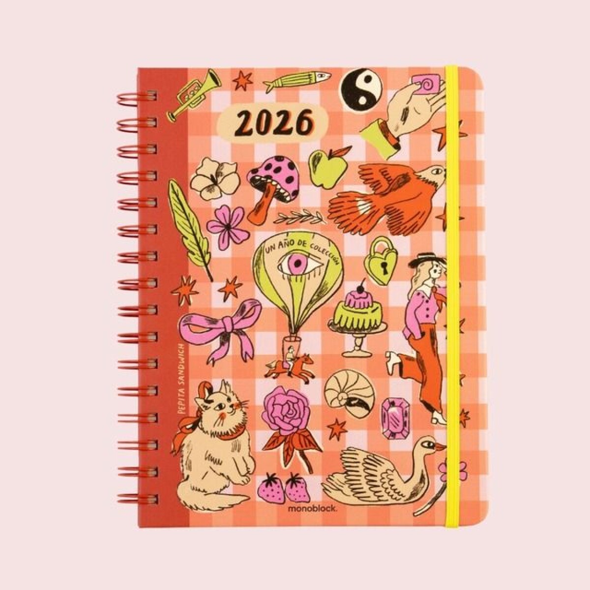 AGENDA MONOBLOCK PEPITA SANDWICH A5 SEMANAL ANILLADA 2026 - COLECCIONISTA 