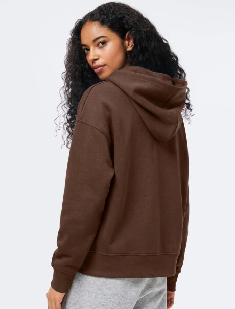 SUDADERA CON CAPUCHA DE FELPA MARRÓN