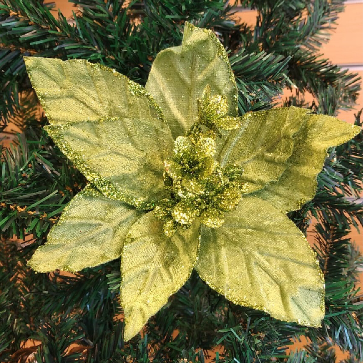 Flor Navideña Verde 34x25cm 