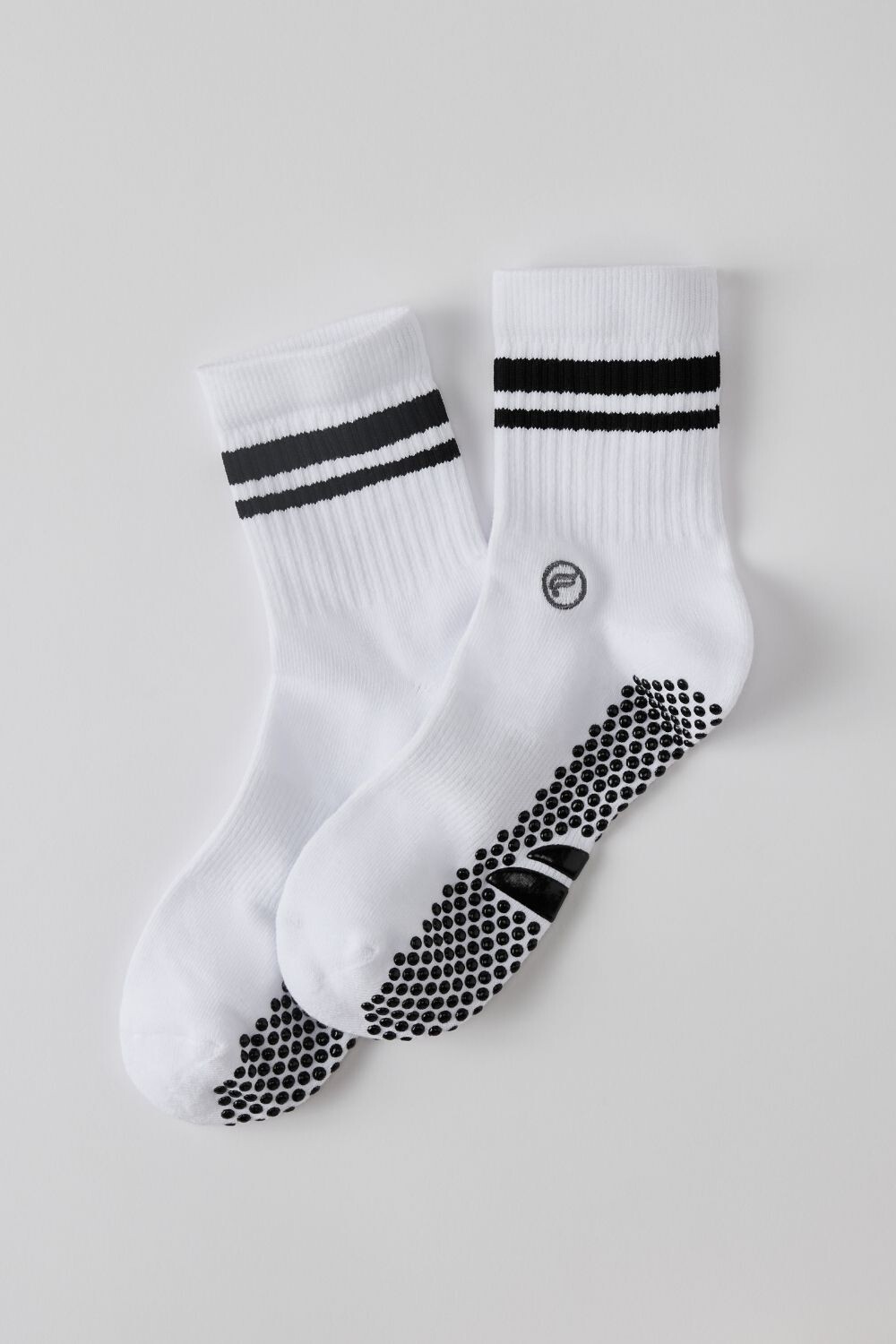 Medias The Powerhouse Quarter Crew Grip Sock Hombre Classic White/Black Stripe