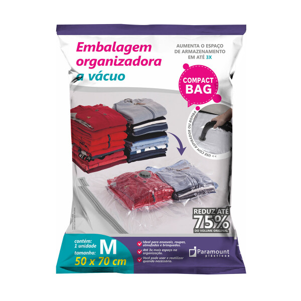 BOLSA AL VACIO PARA ROPA M. 50X70 CM. TRANSPARENTE