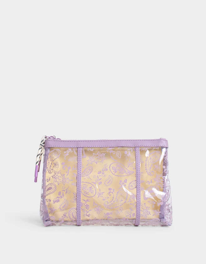 Porta Cosméticos Flores Porta Cosméticos Pvc Plegable - Violeta Lila