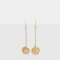 Aros Colgantes Largos De metal Aros Colgantes Bolita - Dorado