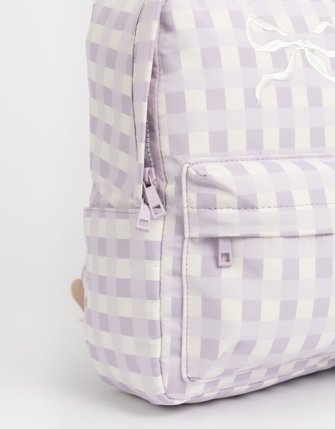 Mochilas Urbanas Estampados Mochila Con Moño Bordado - Estampado Geometrico