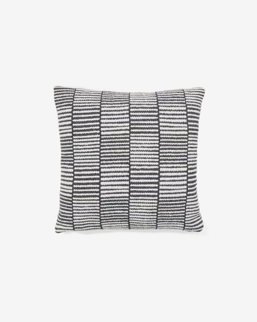 Almohadón Levu 100% algodón a rayas negro y blanco 45 x 45 cm Almohadón Levu 100% algodón a rayas negro y blanco 45 x 45 cm