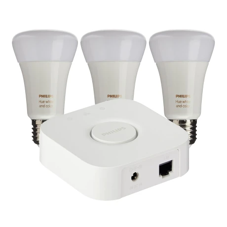 3 Lámparas Led + Bridge Philips Hue 9W E27 Blanco Y Color 001
