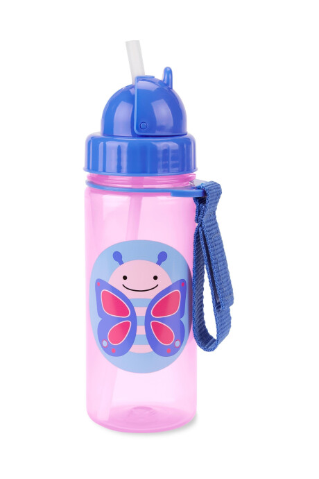 Botella con sorbito, diseño mariposa Botella con sorbito, diseño mariposa