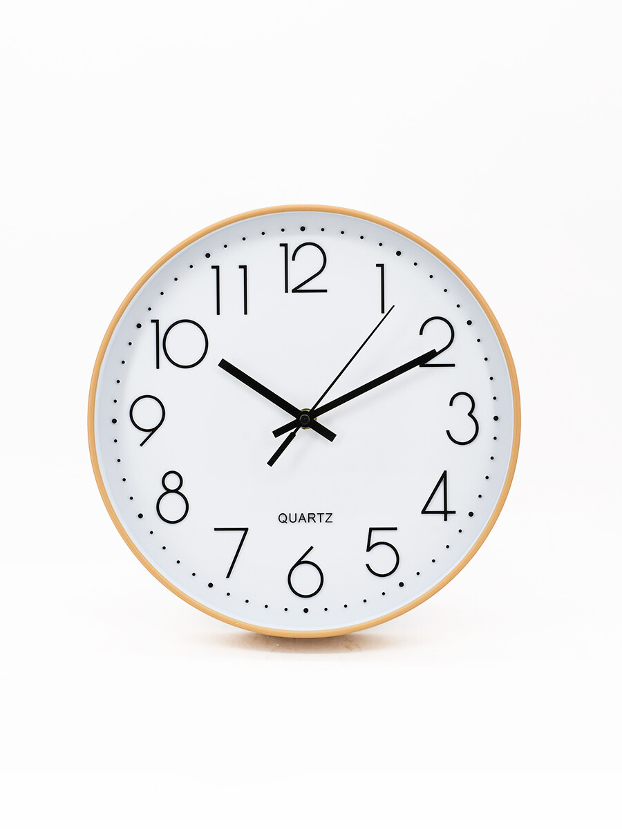 RELOJ REDONDO PARED A PILA - MARRON 