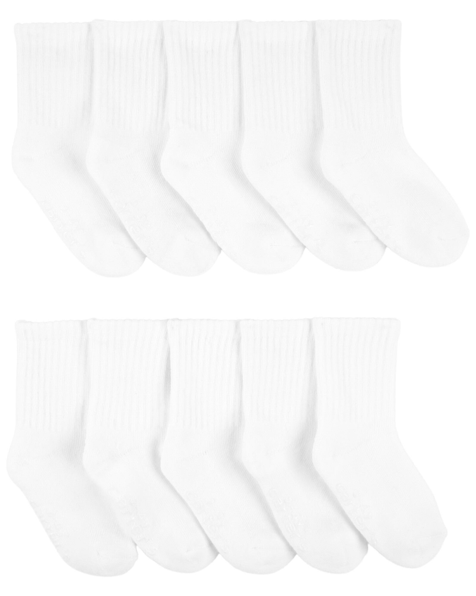 Pack diez pares de medias de algodón, blancas. Talle 2/4T Pack diez pares de medias de algodón, blancas. Talle 2/4T