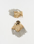 Aros Colgantes Largos Metal Aros Colgantes Largos Con Malla Y Cadenas - Combinacion Bicolor