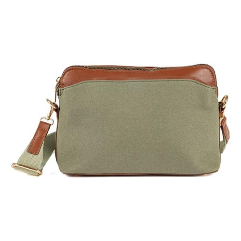 Bandolera Canva Hollow combinada Verde