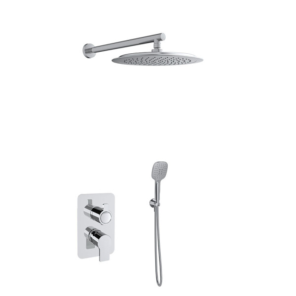 GRIFERÍA DE EMPOTRAR DE 2 VÍAS CON ROSETA REDONDA MODELO BX 941512RP300 COLOR CROMO Grifería De Empotrar De 2 Vías Con Roseta Redonda Modelo Bx 941512rp300 Color Cromo