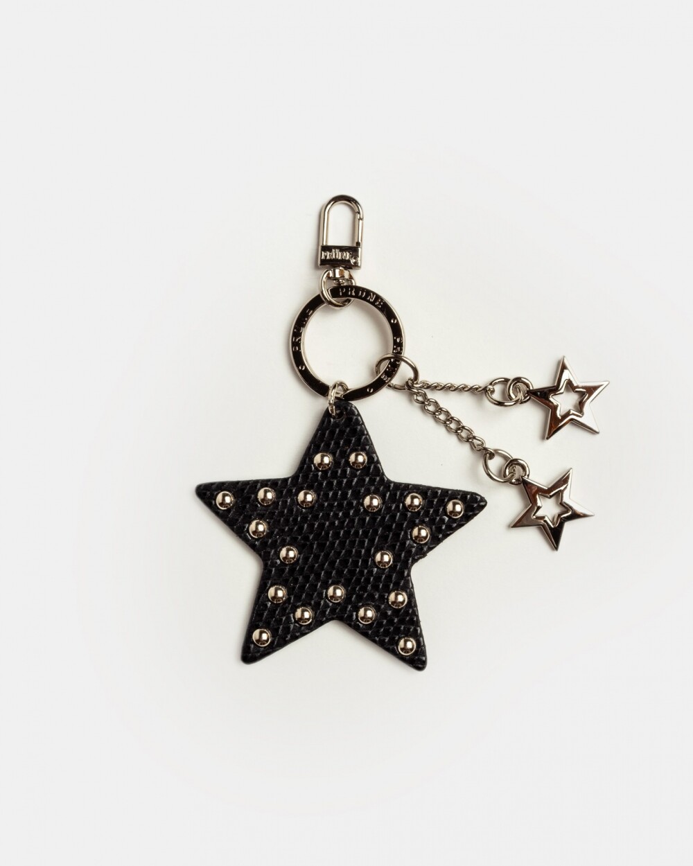 Llavero Kenia En Cuero Grabado Croco Snake Bitono Negro