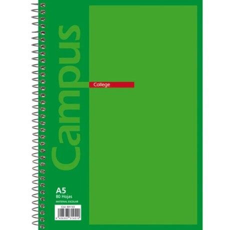 Cuadernola Campus College 80 Hojas Verde