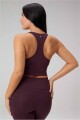 Top Anywhere Cropped Built-In Bra Mujer Oxblood