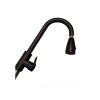 Grifo de cocina gourmet extensible de una sola manija Negro Mate