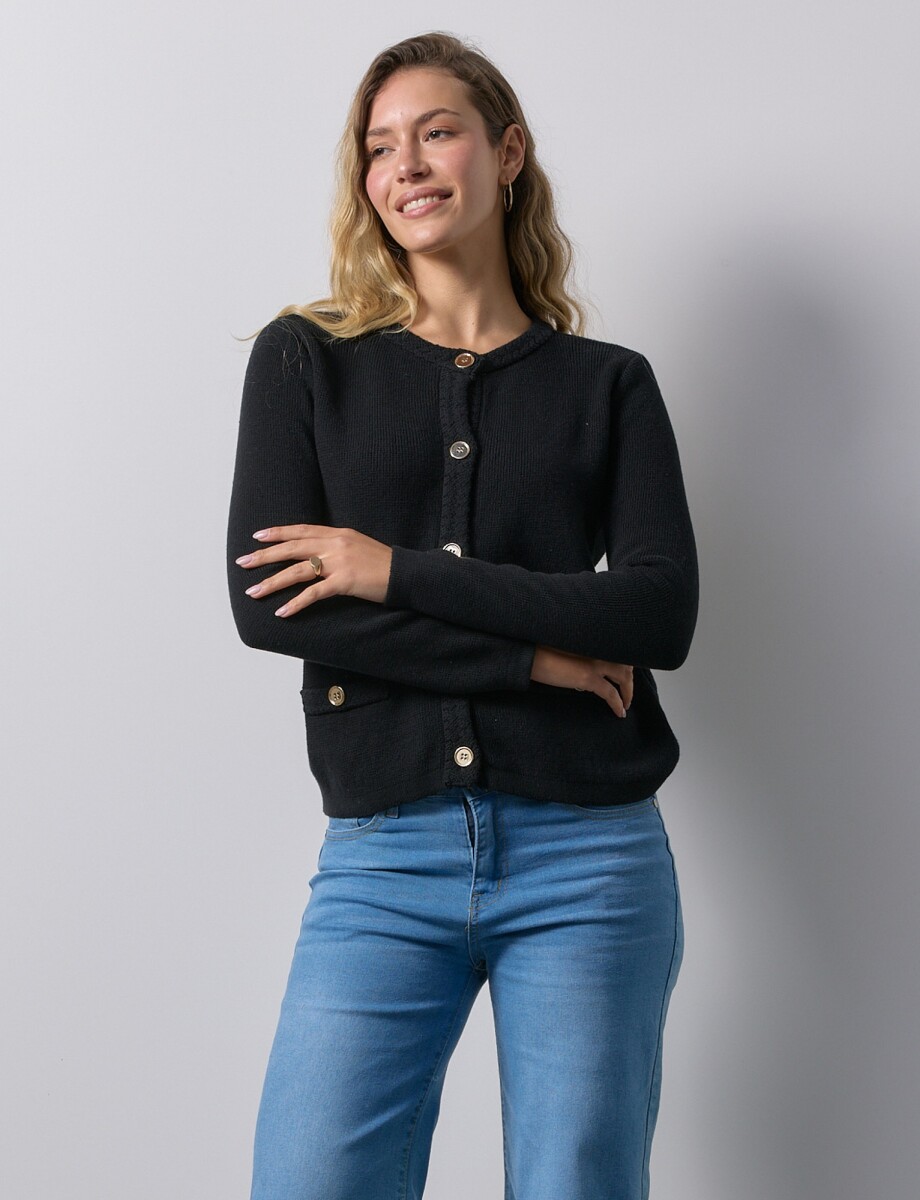 Cardigan Algodón - Negro 