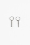Aros acero con dije strass plateado