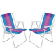 Set X 2 Sillas Altas Aluminio Clásica A Rayas ROSA