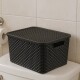 Set x12 caja organizadora simil ratán 7lts NEGRO