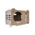 Casa Gatos Cama Cucha Cueva Madera MDF Corrugado Rascador Variante Color Madera Gris