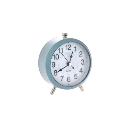Reloj Analógico redondo con patitas plateadas Celeste