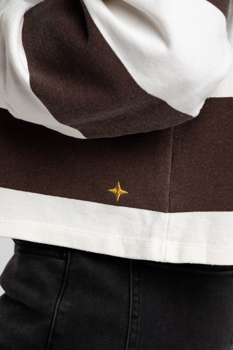 Sweater Polo Rayado Marron