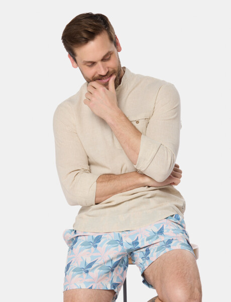 SHORT DE BAÑO ESTAMPADO Celeste