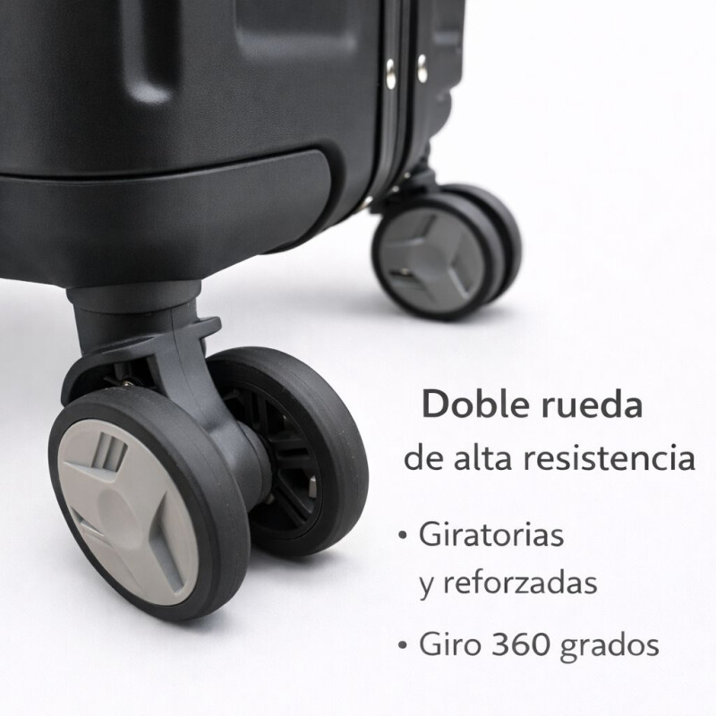 Set de Valijas Rígidas x3 con Ruedas 360° – Equipaje de Viaje Negra