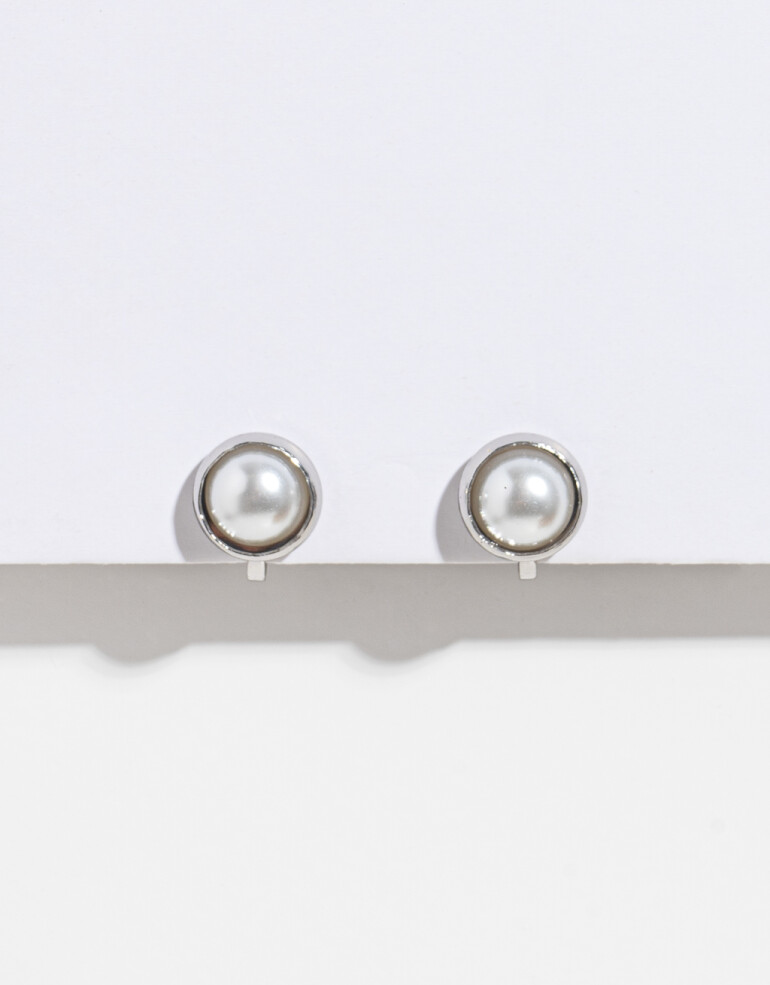 Aros Clips Perlas Aros Clip Con Perla - Plateado Rodio
