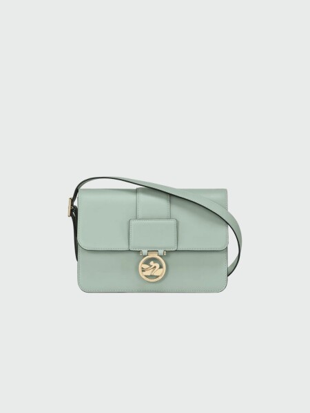 Longchamp -Cartera de cuero con solapa, Box-trot Verde Pastel