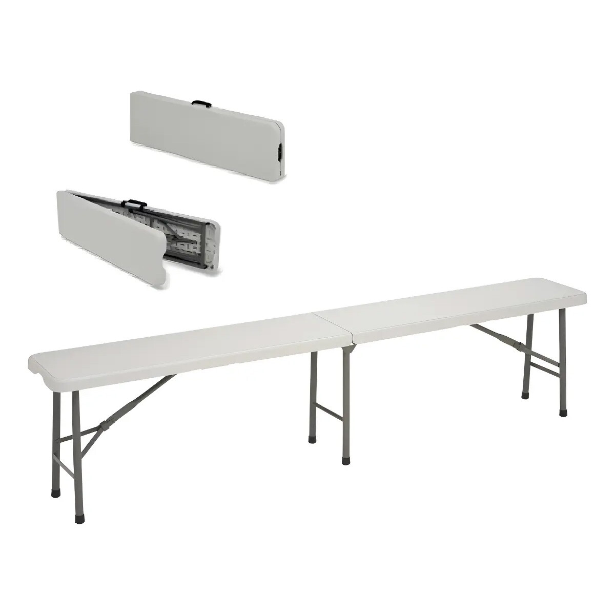BANCO PLEGABLE PVC BLANCO JARDIN 1.80MT 