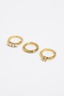 SET DE 3 ANILLOS PERLAS Y CRIS Oro