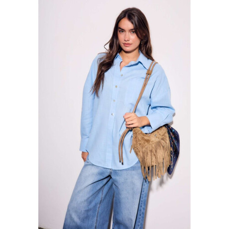 Camisa Lino Celeste