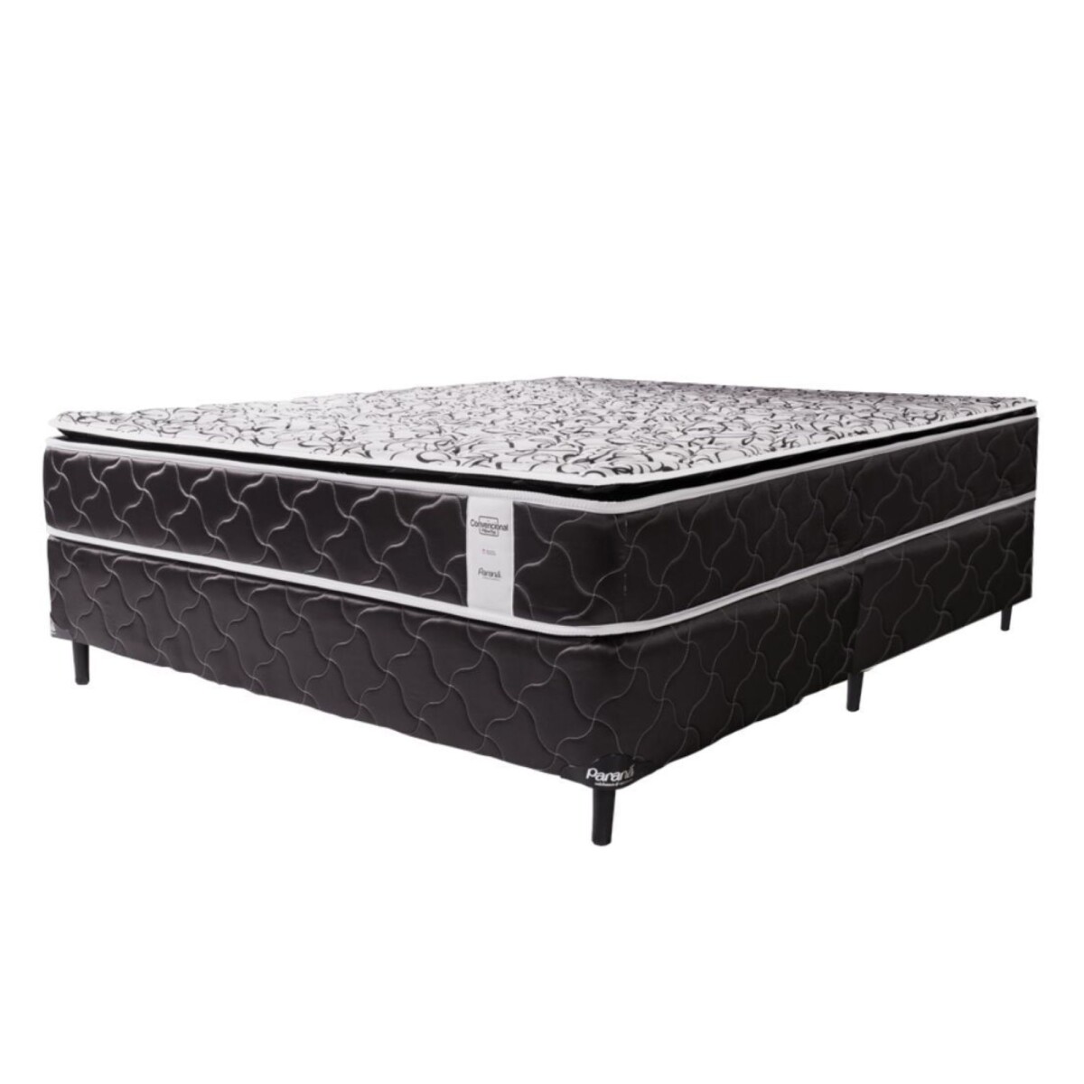 Sommier Paraná Neo Convencional Pillow Top 140x190 cm Negro (Base + Colchón) 