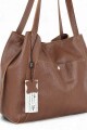 Cartera mujer 100% cuero Marrón