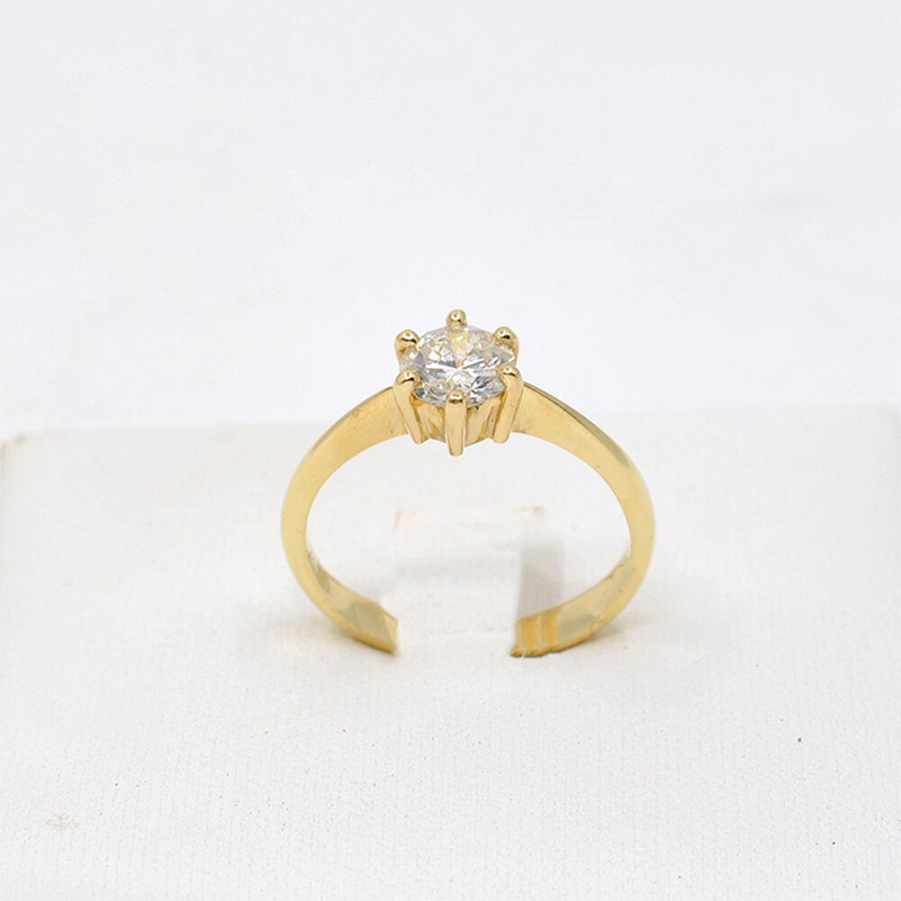 Anillo En Oro 18K Y Brillante Anillo En Oro 18K Y Brillante
