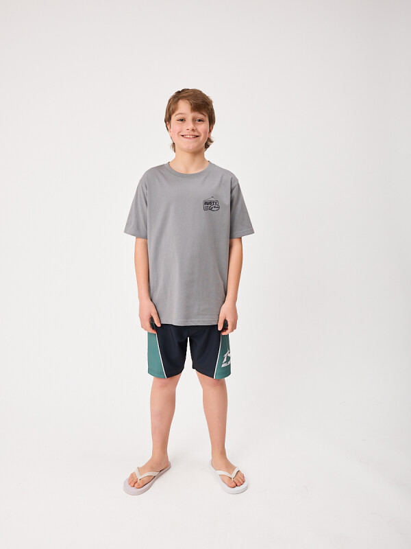 T-SHIRT SURFSIDE TEEN RUSTY Gris Piedra
