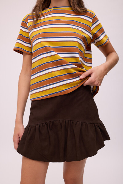 FALDA ULA COURO Chocolate