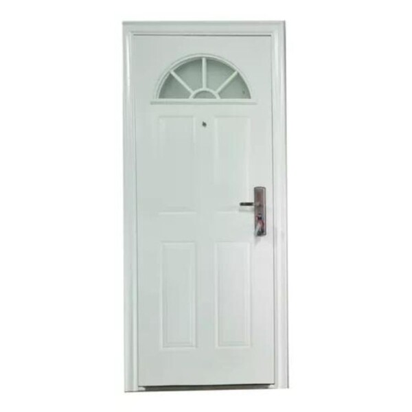PUERTA SEMI BLINDADA RAYITO DE SOL DOBLE CHAPA IZQUIERDA CON VIDRIO - BLANCA PUERTA SEMI BLINDADA RAYITO DE SOL DOBLE CHAPA IZQUIERDA CON VIDRIO - BLANCA