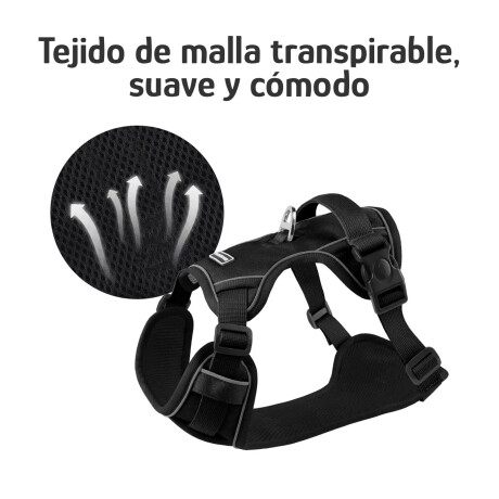 Arnés y Correa Para Perro Reflectivo Ajustable Reforzado Negro