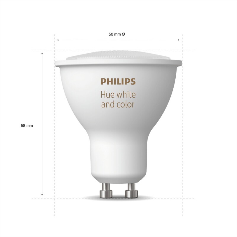 LAMPARA DICROICA LED BLANCO 5.2W GU10 PHILIPS HUE LAMPARA DICROICA LED BLANCO 5.2W GU10 PHILIPS HUE