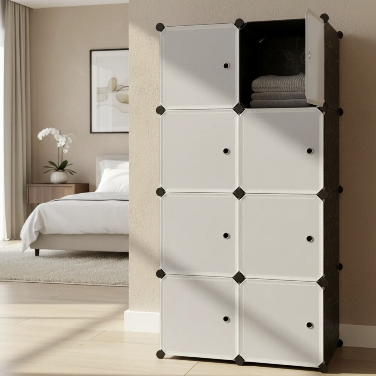 Armario Plastico Lumax 8 Compartimentos Desmontable - Blanco 