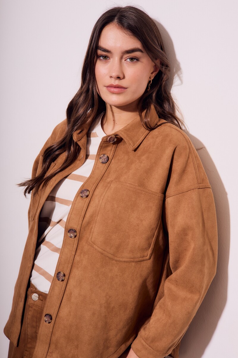 Sobrecamisa Gamuza Cuero Vegano Whisky