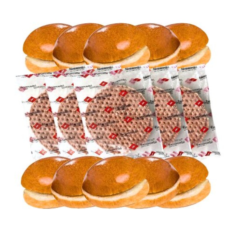 Pack Combo Hamburguesas tipo Baurú + Panes 10+10 ud.