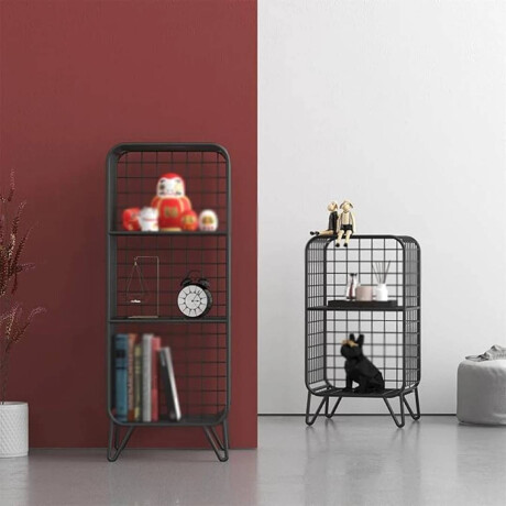 Rack dos estantes vertical Negro