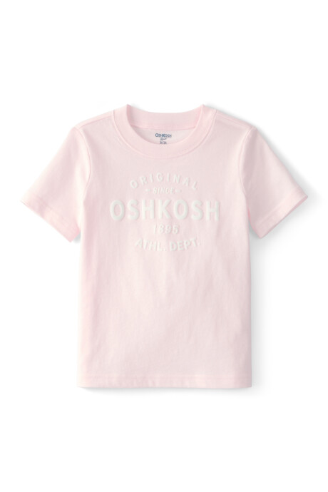 Remera de algodón, manga corta, rosada con logo Remera de algodón, manga corta, rosada con logo