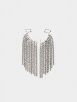Pendientes Ear Jacket Con Cadenas plateado